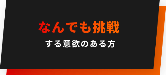 なんでも挑戦する意欲のある方